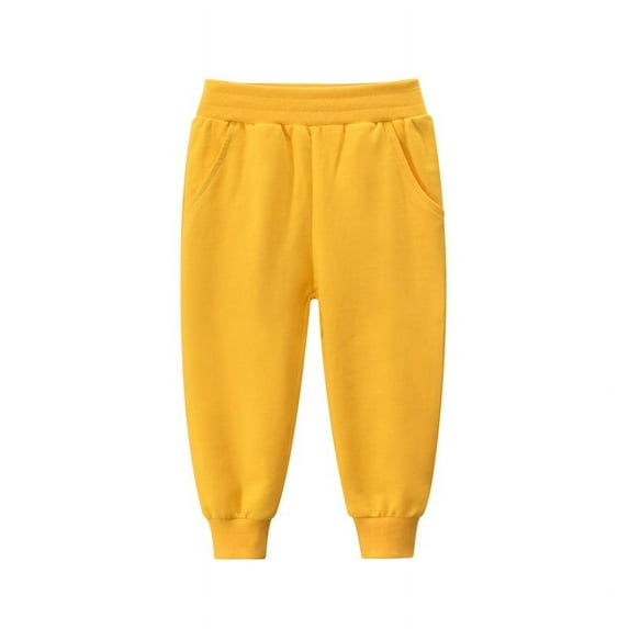 Tdoqot Boys Sweatpants- cotton Casual Kids Clothes Jogger Pants Yellow Size 7-8 T