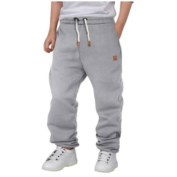 Tdoqot Boys Sweatpants with Pockets- Baggy Drawstring Casual Elastic Waist Jogger Pants Gray Size 12