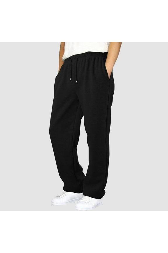 Boys Sweatpants with Pockets- Baggy Quick-Dry Casual Elastic Waist Kids Wide Leg Pants Black Size 14