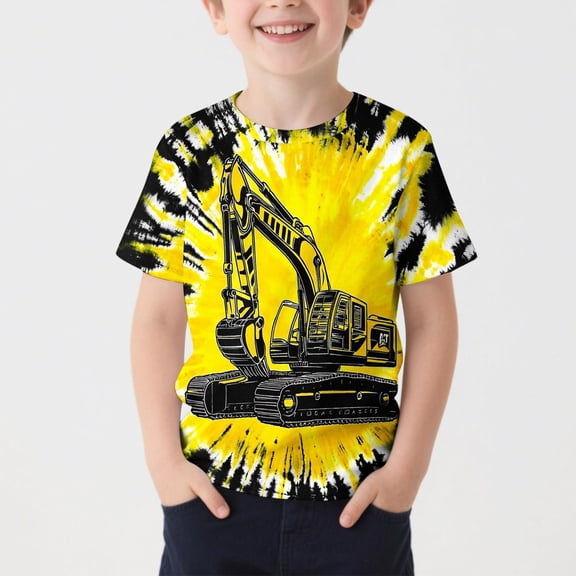 Tdoqot Boys Tie Dye T Shirts- Fashion Crewneck Short Sleeve Casual Kids Graphic Summer Tops Multicolor Size 8