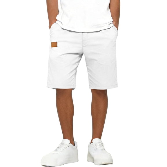 Tdoqot Boys Trendy Cargo Shorts- Elastic Waist Stretch Relaxed Fit Casual Kids Summer Shorts White Size 8