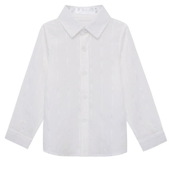 Tdoqot Boys Western Shirts- Fashion Casual Long Sleeve Button Down Cotton Lapel Tops White Size 2 T
