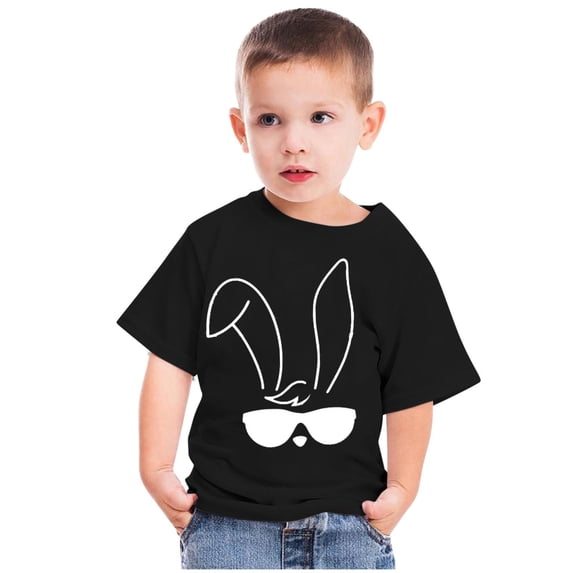 Tdoqot Easter Shirts for Girls Boys- Kids Clothes Cute Short Sleeve Crewneck T Shirt Black Size 9 Years
