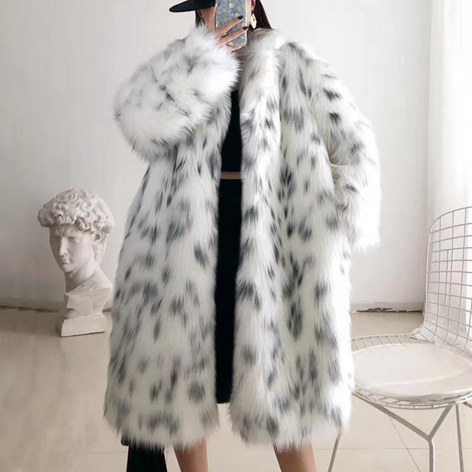 Tdoqot Faux Fur Long Coats for Women- Luxurious Cardigan Jackets Warm ...
