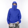 thumbnail image 1 of Tdoqot Girls Balaclava Hoodie- Casual Loose Fashion Long Sleeve Kids Pullover Sweatshirt Blue Size 14, 1 of 8
