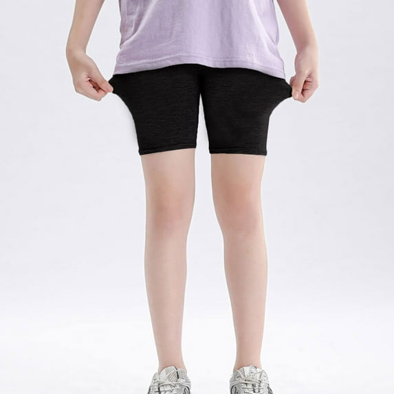 Tdoqot Girls Biker Shorts- Slim Fit Cotton Soft Active Cartwheel Shorts Black Size 3 T