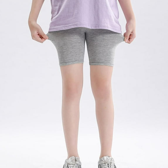 Tdoqot Girls Biker Shorts- Soft Slim Fit Cotton Active Cartwheel Shorts Gray Size 12-13 T