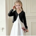 thumbnail image 1 of Tdoqot Girls Cardigan Sweaters- Casual V-Neck Button Front Long Sleeve Kids Fall Clothes Black Size 4-12, 1 of 6