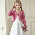 thumbnail image 1 of Tdoqot Girls Cardigan Sweaters- V-Neck Long Sleeve Button Front Casual Kids Fall Clothes Pink Size 8, 1 of 6