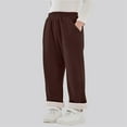 thumbnail image 1 of Tdoqot Girls Corduroy Pants Fleece Lined- Wide Leg Warm Elastic Waistband Casual Winter Pants Coffee Size 4 T, 1 of 5