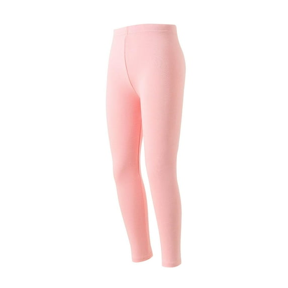 Tdoqot Girls Cotton Yoga Leggings- Casual High Rise Elastic Waist Stretch Kids Athletic Tights Pink Size 8