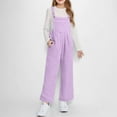 thumbnail image 1 of Tdoqot Girls Fleece Jumpsuit with Pockets- Sleeveless Wide Leg Halter Casual Winter Rompers Purple Size 12, 1 of 8