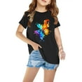 thumbnail image 1 of Tdoqot Girls Graphic Shirts- Cotton Summer T Shirts Short Sleeve Fashion Kids Clothes Tops Black Size 4 T, 1 of 5