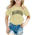 thumbnail image 1 of Tdoqot Girls Graphic T Shirts- Casual Summer Fashion Short Sleeve Kids Tops Beige Size 4 Years, 1 of 3
