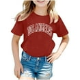 thumbnail image 1 of Tdoqot Girls Graphic T Shirts- Short Sleeve Summer Fashion Casual Kids Tops Red Size 4 Years, 1 of 3