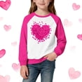 thumbnail image 1 of Tdoqot Girls Heart Print Sweatshirt- Casual Cute Long Sleeve Pullover Kids Spring Tops Hot Pink Size 10, 1 of 5