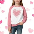 thumbnail image 1 of Tdoqot Girls Heart Print Sweatshirt- Long Sleeve Pullover Casual Cute Kids Spring Tops Pink Size 4, 1 of 5