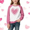 thumbnail image 1 of Tdoqot Girls Heart Print Sweatshirt- Pullover Casual Long Sleeve Cute Kids Spring Tops Watermelon Red Size 12, 1 of 5