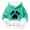 thumbnail image 1 of Tdoqot Girls Hoodies Fleece Lined- Warm Cute Long Sleeve Casual Sweatshirt Blue Size 5-6T, 1 of 3