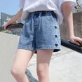 thumbnail image 1 of Tdoqot Girls Jean Shorts with Pockets- High Rise Baggy Fashion Summer Denim Shorts Light Blue Size 5, 1 of 3