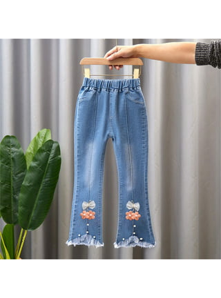Tdoqot Womens Straight Leg Jeans- High Rise Drawstring Elastic Waist  Drawstring Pull on Stretch Denim Pants Black Size 4