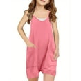 thumbnail image 1 of Tdoqot Girls Jumpsuit- Casual Cute Sleeveless Summer Loose Fit Rompers with Pockets Pink Size 7 Years, 1 of 5