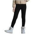 thumbnail image 1 of Tdoqot Girls Leggings Fleece Lined- Casual Stretch Elastic Waist Warm Winter Dance Pants Black Size 4-12 Years, 1 of 9