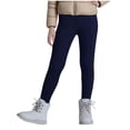 thumbnail image 1 of Tdoqot Girls Leggings Fleece Lined- Casual Stretch Elastic Waist Warm Winter Dance Pants Navy Size 5 Years, 1 of 9