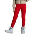 thumbnail image 1 of Tdoqot Girls Leggings Fleece Lined- Elastic Waist Casual Stretch Warm Winter Dance Pants Red Size 12 Years, 1 of 9