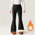 thumbnail image 1 of Tdoqot Girls Leggings Fleece Lined- Stretch Warm High Waist Casual Flare Winter Dance Pants Black Size 4-14, 1 of 9