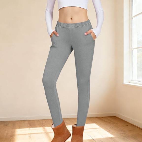 Tdoqot Girls Leggings with Pockets- Full Length Soft Casual High Waist Kids Dance Pants Gray Size 14