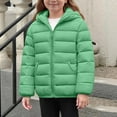 thumbnail image 1 of Tdoqot Girls Lightweight Winter Coats with Hood- Full Zip Casual Warm Kids Puffer Jacket Green Size 8, 1 of 8