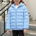 thumbnail image 1 of Tdoqot Girls Lightweight Winter Coats with Hood- Full Zip Warm Casual Kids Puffer Jacket Sky Blue Size 12, 1 of 8