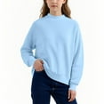thumbnail image 1 of Tdoqot Girls Oversized Sweatshirt- Pullover Casual Long Sleeve Crewneck Kids Fall Tops Blue Size 6-14, 1 of 7
