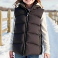 thumbnail image 1 of Tdoqot Girls Puff Vest with Hood- Casual Zip Up Sleeveless Warm Winter Outwear Jackets Black Size 10 T, 1 of 3
