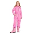 thumbnail image 1 of Tdoqot Girls Ski Suits Waterproof Jumpsuits- Hooded Warm Zip Up Kids Snow Jacket Pink Size 5-14 Years, 1 of 8