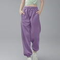 thumbnail image 1 of Tdoqot Girls Sweatpants with Pockets- Casual Fashion Baggy Drawstring Jogger Pants Purple Size 12, 1 of 6