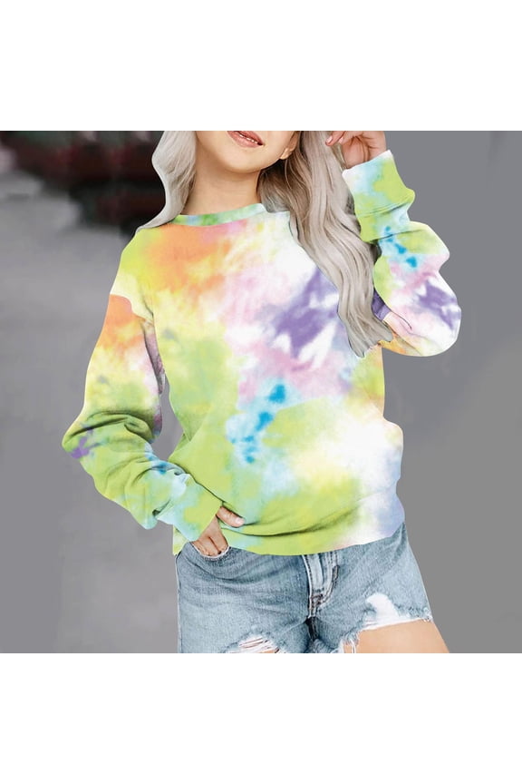 Girls Sweatshirts- Soft Trendy Long Sleeve Kids Tops Spring Clothes 2024 Multicolor Size 5-6 Years