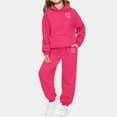 thumbnail image 1 of Tdoqot Girls Sweatsuits 2 PC Sets- Cute Casual Long Sleeve Loose Hoodie and Sweatpants Pink Size 3-12 T, 1 of 4