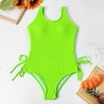 thumbnail image 1 of Tdoqot Girls Swimsuits One Piece Tankinis- Solid Color Summer Modest Bathing Suits Green Size 7, 1 of 8