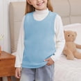 thumbnail image 1 of Tdoqot Girls Tank Tops Fleece Lined- Warm Sleeveless Casual Soft Kids Fall Winter Undershirts Blue Size 4 T, 1 of 9