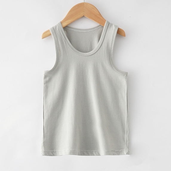 Tdoqot Girls Tank Tops- Sleeveless Casual Cotton Soft Kids Summer Shirts Gray Size 4 T
