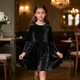 thumbnail image 1 of Tdoqot Girls Velvet Party Dresses- Full Length High Waist Casual Soft Kids Dance Pants Black Size 5, 1 of 7