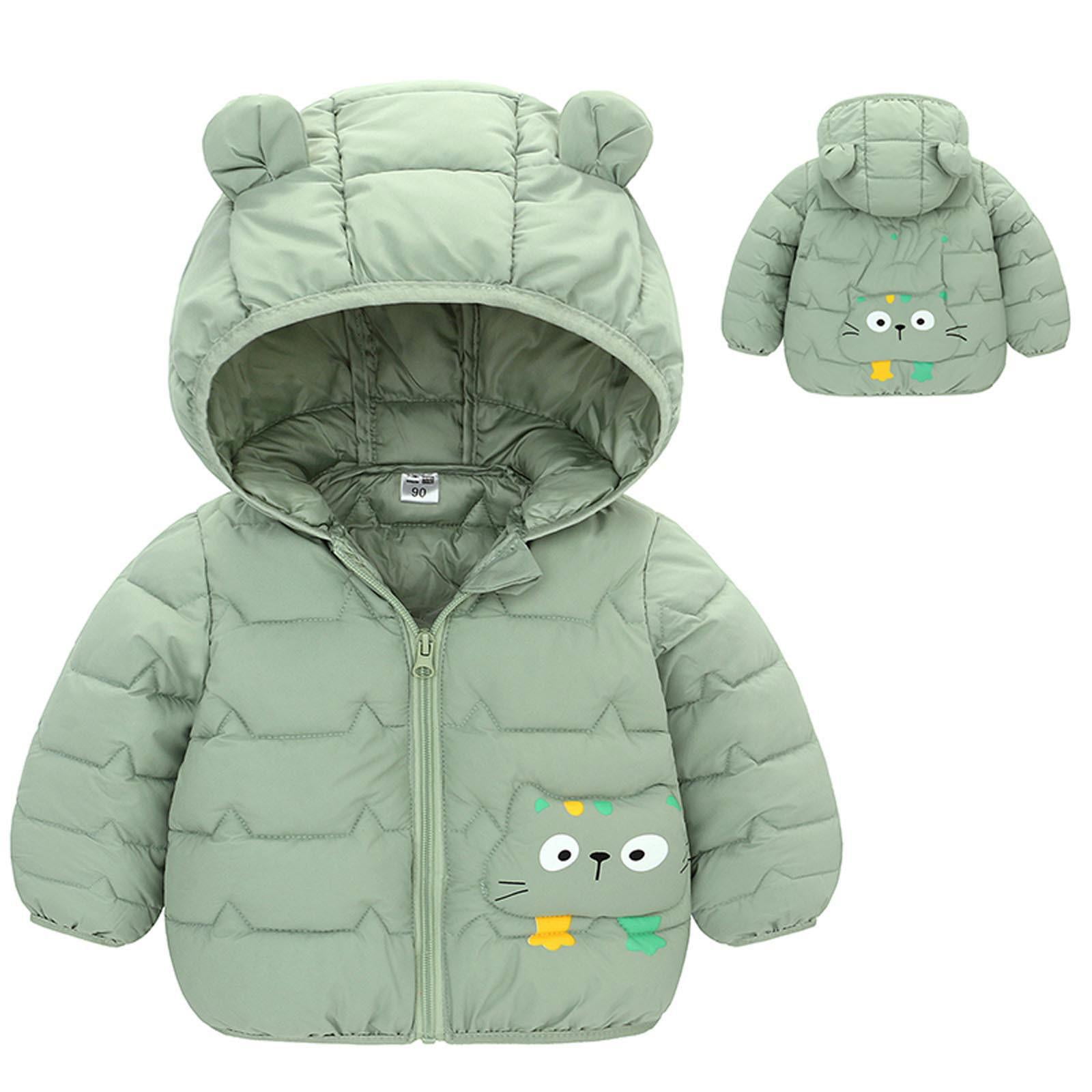 Tdoqot Jackets for Girls and Boys Quilted Jackets Cute with Hood Zip up ...