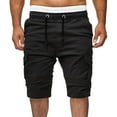 thumbnail image 1 of Tdoqot Knee Length Slim Fit With Pockets Casual Outdoor Cargo Shorts for Men Black Size L, 1 of 5