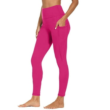 Tdoqot Leggings with Pockets for Women- Slim Fit Stretch Casual Yoga Leggings Pink