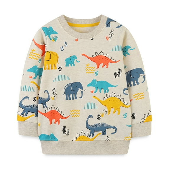 Tdoqot Little Boys Sweatshirts- Cute Graphic Short Sleeve Cotton Casual Shirts Orange Size 7Y