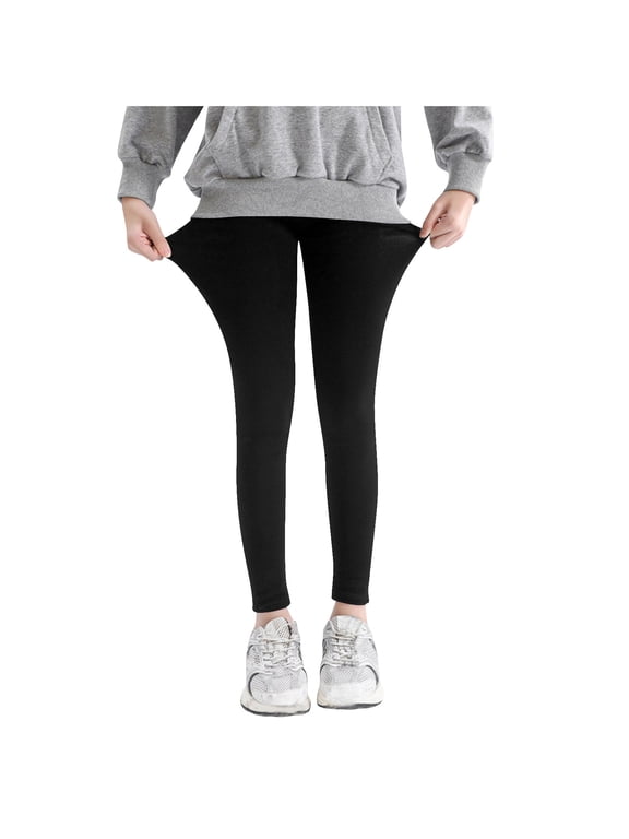 Little Girls Leggings- Cotton Stretch Soft Tight Dance Pants Black Size 8