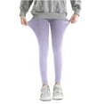 thumbnail image 1 of Tdoqot Little Girls Leggings- Stretch Soft Cotton Tight Dance Pants Purple Size 8, 1 of 5