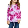 thumbnail image 1 of Tdoqot Little Girls Tie Dye T Shirts- Crewneck Casual Long Sleeve Fashion Kids Tops Multicolor Size 7-8 Years, 1 of 6